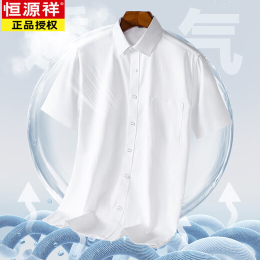 
Hengyuanxiang (HYX) high-end modal men's short-sleeved shirt without ironing business professional formal wear anti-wrinkle shirt casual breathable top DX6624 44