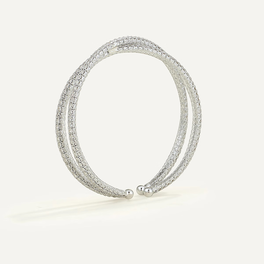 AJIDOU Ajidou bracelet, the same style in offline malls, simple sparkling zircon stacked open bracelet, light luxury and high-end feeling