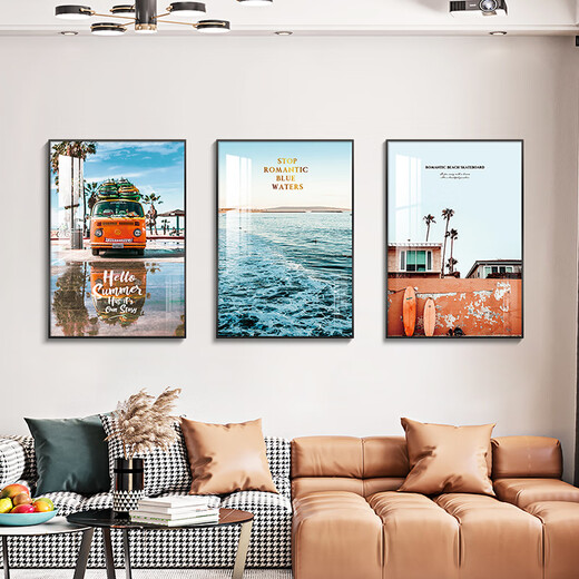 
Sofa background wall hanging painting 2025 latest simple and atmospheric living room decoration painting modern Nordic style ins style 13603/8561/13605 40*60 classic black frame crystal picture