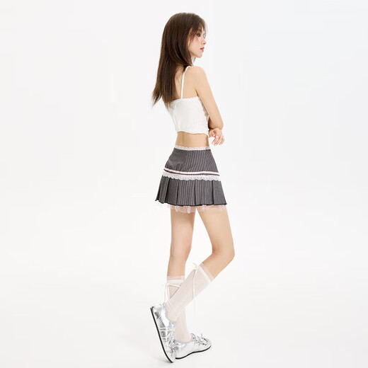 
College style pleated skirt and skirt for women in summer 2025 new high-waisted slim mini skirt with hips T693 M