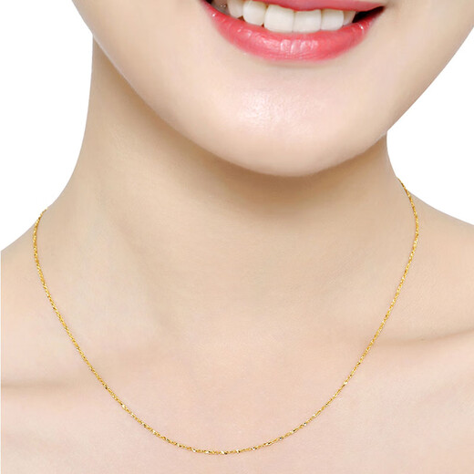 Old temple solid gold necklace clavicle chain for men and women thick simulation 999 pure gold wrapped in silver gold store counter model