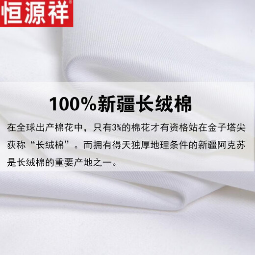 恒源祥纯棉短袖白衬衫男士DP成衣免烫商务职业正装春秋夏季蓝休闲衬衣男 长款袖 9926淡蓝 38