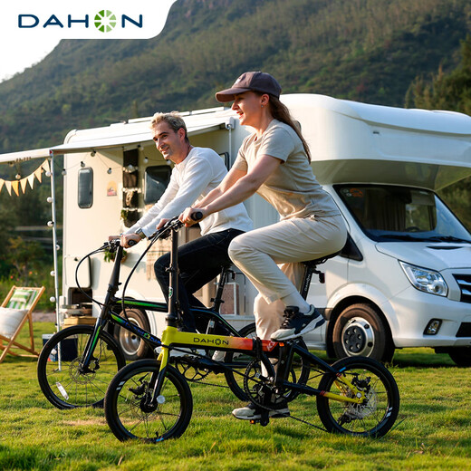Dahon K3Plus de 16 pulgadas ultra ligera de 9 velocidades Brazo plegable Bicicleta para hombres y mujeres para adultos KAA693 Black and Blue_ [Plegado interno] 16 pulgadas_16 pulgadas