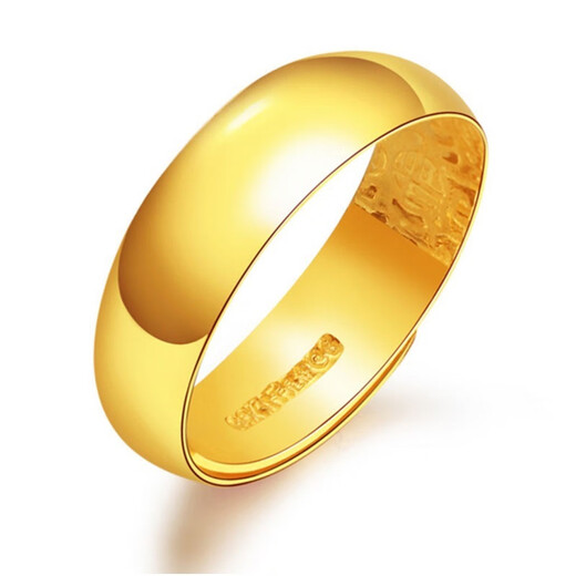 Xiyuanxiang Jewelry Pure Gold 999 Gold Ring Plane Aperture Larger and Wide Smooth Gold Ring Birthday Gift Gold Weight 13.69g