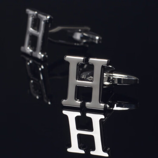 NOSSKISS Gold Silver H Letter French Shirt Cufflinks Sleeve Nails Business Men's Cuffs Shirt Cufflinks Birthday Gift x131 Silver H Letter Cufflinks