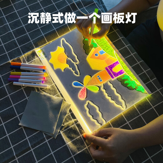 Beimuxing Kinderspielzeug 3-6 Jahre alte Jungen und Mädchen leuchtend Zeichnenbrett handgemalte handgemachtes DIY Lobable Transparent Study Birthday Gift