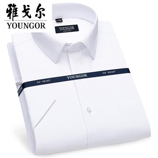 CEO YAGEOR SECUNTIZA DE LA TIENDA OFICIAL DE LA CAMISA CORTA DE MAR HOMBRE Men's Business Casual Formal Work White 6629 43 (sugerido 181-190Jin [Jin equivale a 0.5 kg])