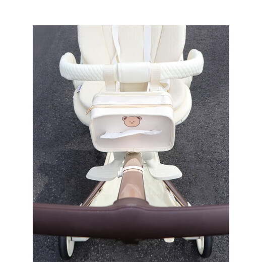 
Huanshu baby stroller hanging bag baby walking artifact storage bag cart accessories storage bag baby baby walking tissue hanging bag pass bear leather tissue bag