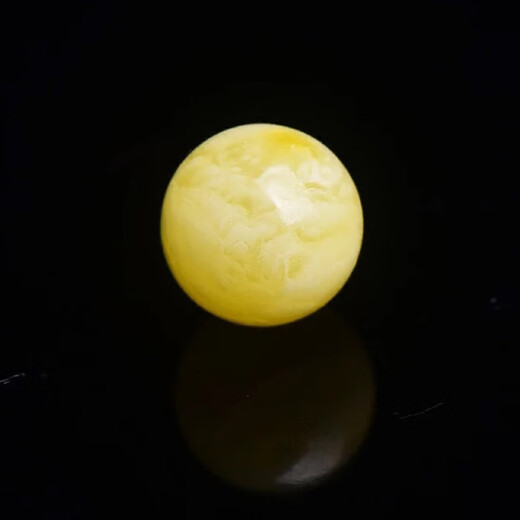 OEMG raw ore Russian chicken fat yellow beeswax single bead accessories old barrel beads fidelity amber single top bead with loose beads full honey round bead one + national inspection certificate 12mm