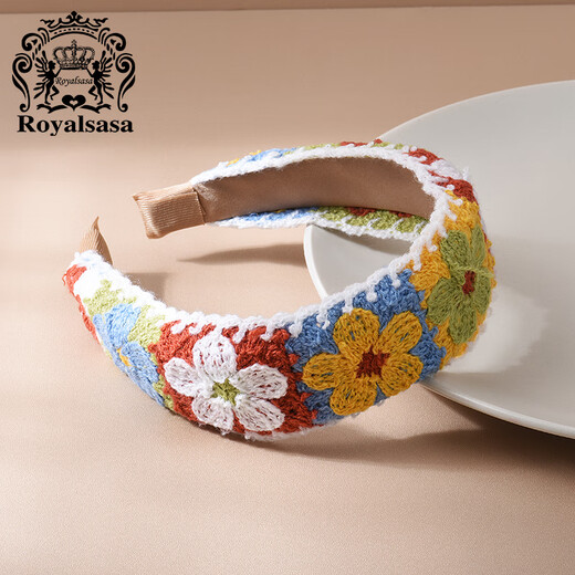 Royal sasa royal salsa embroidered headband women's face-showing small hairpin high skull wide-brimmed headband French women's wool autumn and winter hair accessories