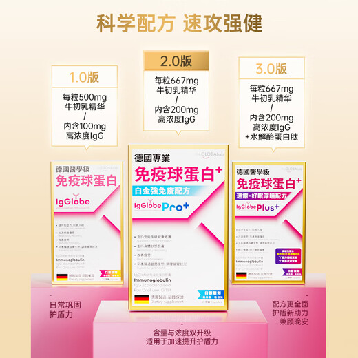 The GLOBALab German Gaopu immunoglobulin capsule improves immunity and enhances resistance. Bovine colostrum gamma globulin peptide, the new Pro2.0 version, double upgrade in content and concentration, strong immune formula