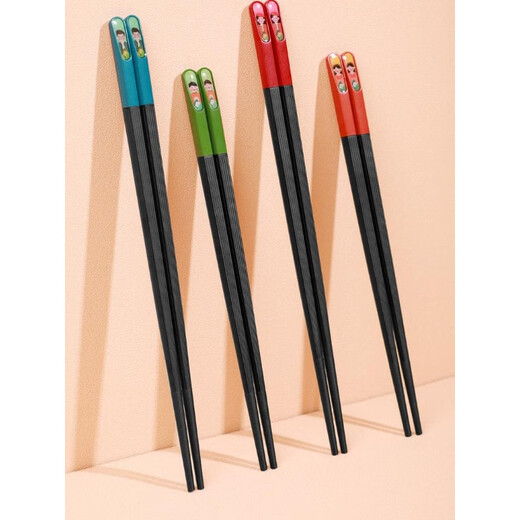 Double gun new hotel home antibacterial, mildew-resistant, high temperature and anti-slip Chinese chopsticks alloy chopsticks Chinese tableware Fuxing Gaozhao chopsticks 4882 8 pairs