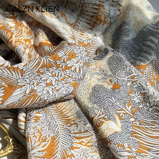 Calznklien mulberry silk scarf, women's wool shawl blanket, square scarf to keep warm, high-end birthday gift for mom and elders, tropical rainforest, high-end gift box, practical and heart-warming gift for girlfriend and wife