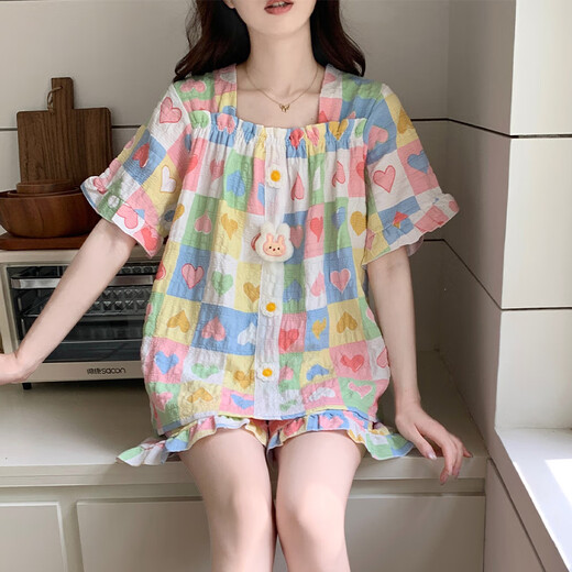 
Apocalypse 2025 pajamas for women in summer cloud cotton with chest pad short sleeve sweet love can be worn outside home clothing set 15265 Chef Dog Fixed Chef Pad M