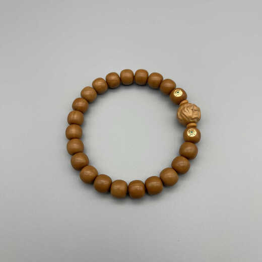 OUOETY remote collection boutique old-style monkey head walnut bracelet with inlaid gold label and engraved evil monk accessories engraved evil monk accessories