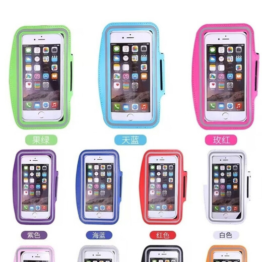 Junkis Outdoor Sports Running Mobile Phone Arm Bag Arm Cover with Wrist Bag for Men and Women Multifunctional Moisture-Proof Mobile Phone Arm Bag Transparent Mobile Phone Arm Bag-7.2 Inch Blue Large Size