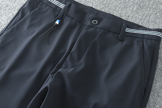 Orden de fábrica simplificada Fibra de bambú suave Fibra de primavera temprana NUEVO ALIMO DE MENORES Menores Casuales Biros delgados altos altos y altos pantalones negros 1049 Single Tamaño 30 (114-118Jin [Jin equivale a 0.5 kg])