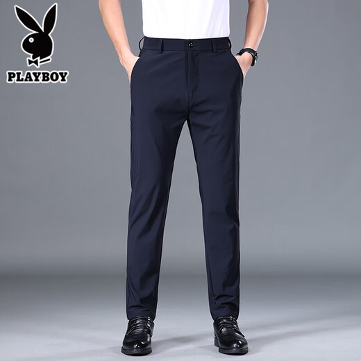 Pantalones casuales de seda de hielo playboy para hombres en verano delgados pantalones de negocios negros de pierna recta suelta para hombres en hombres en pantalones largos deportivos para hombres a5008 negro [verano delgado] 28 (2 pies 1) recomendado 90-100 jin [Jin equivale a 0.5 kg]