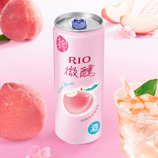 
Ruio (RIO) foreign wine, pre-mixed cocktail, fruit wine, slightly drunk series, white peach flavor, 330ml*8 cans, party gifts