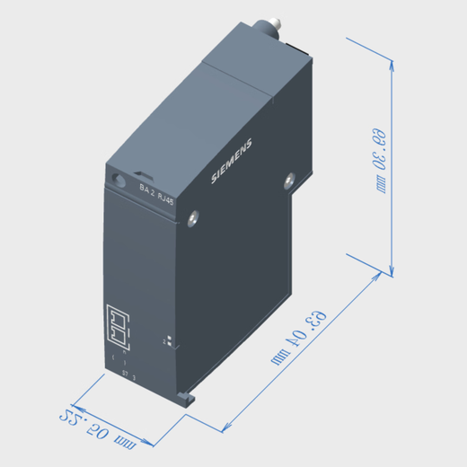 Siemens 6ES71936AR000AA0 Contrôleur de module PLC SIMATIC ET 200SP, adaptateur de bus BA 2xRJ45 2 prises RJ45