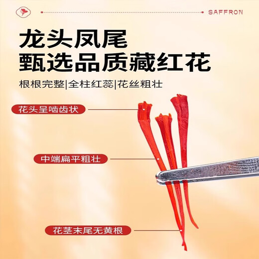 北京同仁堂藏红花泡水喝泡茶野生中药材滋补养生藏红花人工甄选 特级 5瓶划算装