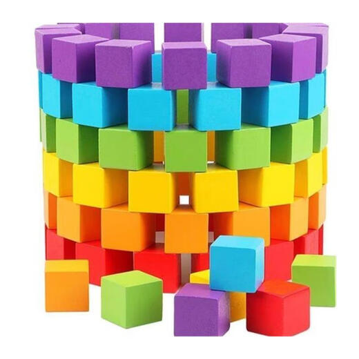 GU Ran Ran Autistic Children's Social Game Training Toys Toys Wooden Colorful Educational Toys's Color Early Education Iluminment 100 Logs 3cm (Dessin de sac de rangement)