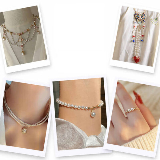 Shusu Imitation Pearls Multi-Specifications Round Straight Hole Pearls Loose Beads Set Mobile Manicure DIY Bead Accessories Handmade Materials White Bead Box (About 1150 Pieces)