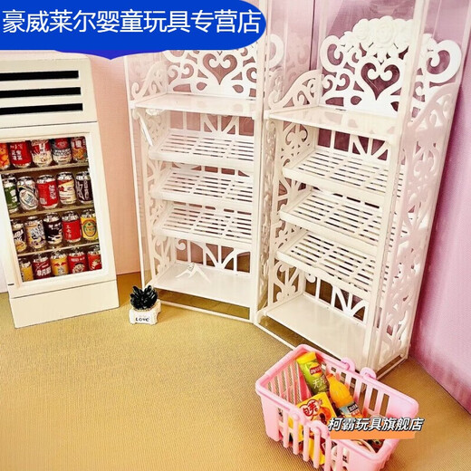 诗滢**迷你玩具小超市全套 儿童便利店微缩仿真模型购物车女孩过家家 20便利店+提篮购物车+2筐