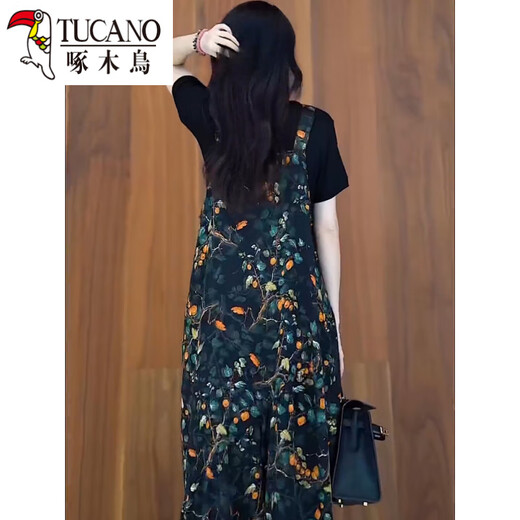 
Woodpecker 2025 summer new loose overalls jumpsuit wide-leg pants plus short-sleeved T-shirt two-piece suit for women overalls + T-shirt M Recommended 101-115Jin [Jin equals 0.5 kg]