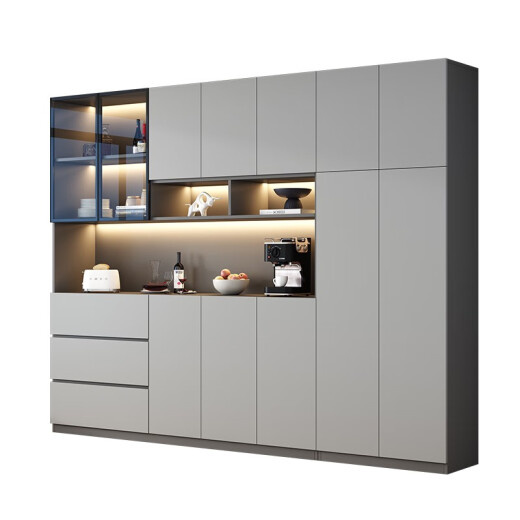 
Oppein 2025 new side cabinet storage high cabinet integrated with wall modern simple living room cabinet household wine cabinet storage style 12240*40*220 SF Express installation
