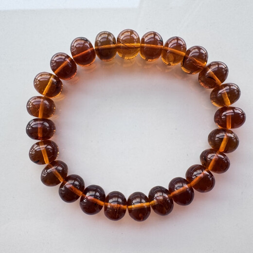 Libiao 2025 new high-end fushun amber soybean oil color gold amber 10 mm single circle bracelet