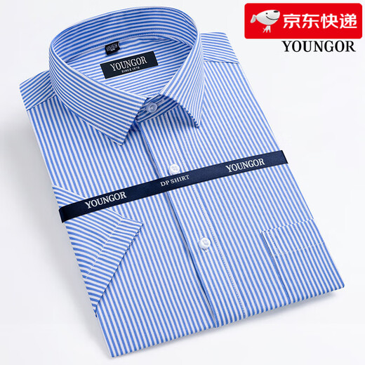 PDG Yageol Summer Men's Short à manches Business Fenses formelles Contrus lâche Travail sans fer à plaid Couleur de couleur Men DX6623 44 (poids suggéré 180-195 Jin [Jin est égal à 0,5 kg]))