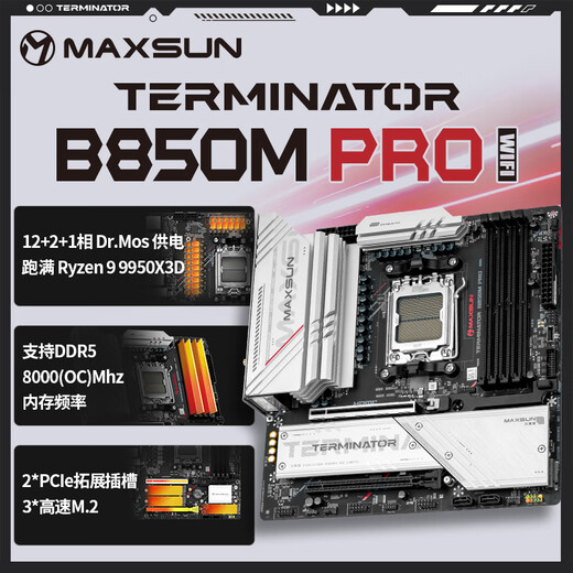 终结者 B850M PRO WIFI主板+AMD 锐龙9 9900X处理器主板CPU套装