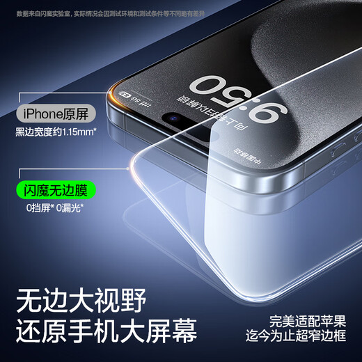 Flash Magic [Flash Magic Box 丨 No hay bordes negros y sin bloqueo de pantalla] Aplicable al iPhone 15 Película templada de Promax Apple 15Pro Película móvil Película HD Second Polvo Free Protective Película [2 piezas] Una portada y un segundo pegado * Sin bordes negros y sin pantalla Apple 15 15