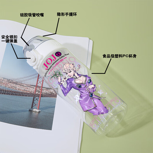 KYODOjojo的奇妙冒险水杯JOJO的奇妙冒险周边男生动漫二次元夏季塑料吸 FF3524JOJO 吸管塑料杯580ml