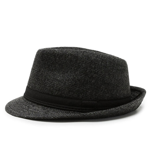 
Autumn and winter Shanghai beach big brim hat men's top hat Korean style trendy black woolen hat versatile retro British casual hat black one size