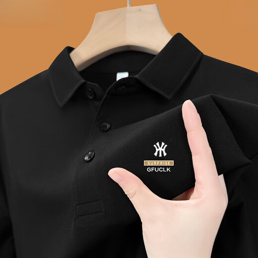 Czcm Light Luxury High-End Brand Brand Roomed Polo рубашка для мужской футболки Lose Casual Collar Business Top New Style New Style Рубашка Y2Polo-Black 3xl 165-180Jin [Jin равно 0,5 кг]