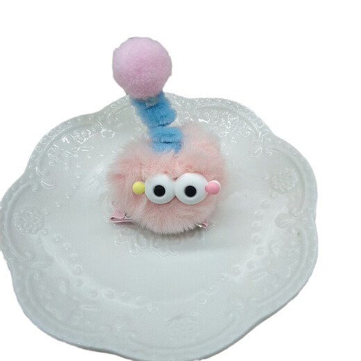 Cute and funny plush fried ugly doll antenna briquette hairpin female hair clip headdress class gift antenna twist clip mixed color