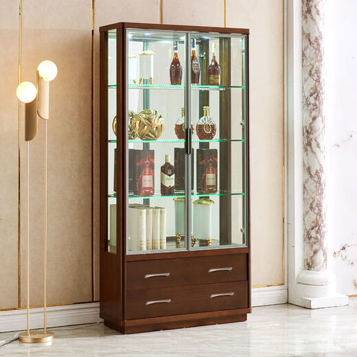 WEIMU New Wine Cabinet avec verrouillage contre le mur TV côté armoire décorative Multi-fonction Verre Multi-fonction Armoire Salon Double porte 698