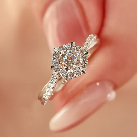 DR diamond ring 1 carat moissanite engagement ring classic sterling silver wedding gift for girlfriend and wife Valentine's Day birthday gift one carat diamond ring - closed (size 8-20)