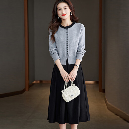 Robe de marque haut de gamme de luxe ehangy pour les femmes 2025 Automne Nouvelle jupe de veste courte à la mode haut de gamme blanche S 85-95jin [Jin est égal à 0,5 kg]