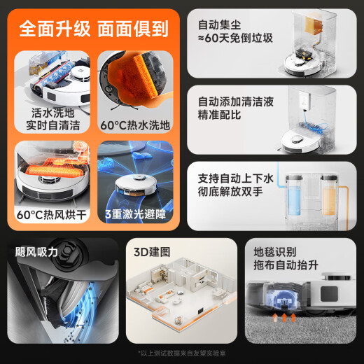 uwant友望智能扫洗地机器人扫地机扫拖一体全自动热水洗拖布自洗扫地机扫拖吸三合一U300上下水版