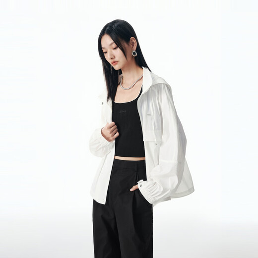 太平鸟【商场同款】女装落肩廓形流行短外套2025年新款A3BBF3P04 香槟白 S 155