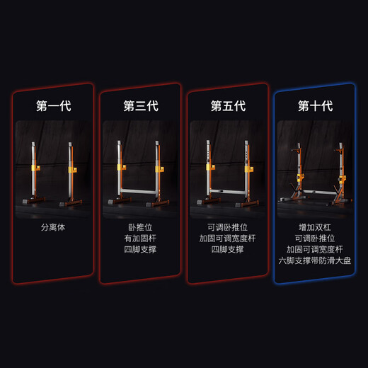 Yizhijian squat rack multi-functional household bench press rack integrated barbell rack weightlifting bed barbell set combination fitness equipment stable luxury model