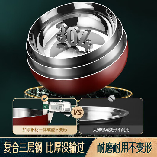 XKJ German stainless steel basin food grade 304 kitchen dish basin and wash basin kneading basin egg beating basin milk bottle washing basin light luxury and basin 24cm