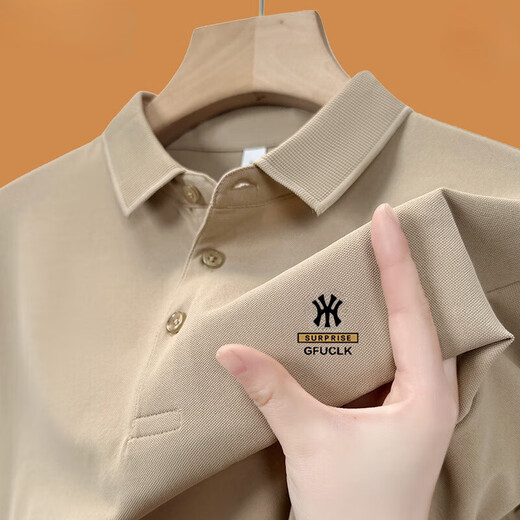 Czcm Light Luxury High-End Brand Brand Roomed Polo рубашка для мужской футболки Lose Casual Collar Business Top New Style New Style Рубашка Y2Polo-Black 3xl 165-180Jin [Jin равно 0,5 кг]