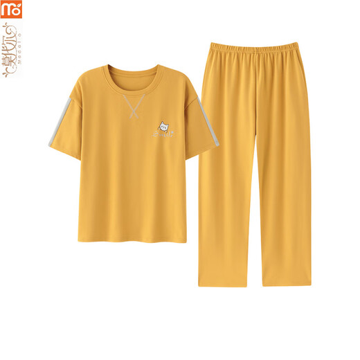 
Modal pajamas for women in summer 2025 new short-sleeved suit trousers all cotton can be worn on the outside thin cartoon home clothes Y9719 M (recommended 75-95Jin [Jin equals 0.5 kg])