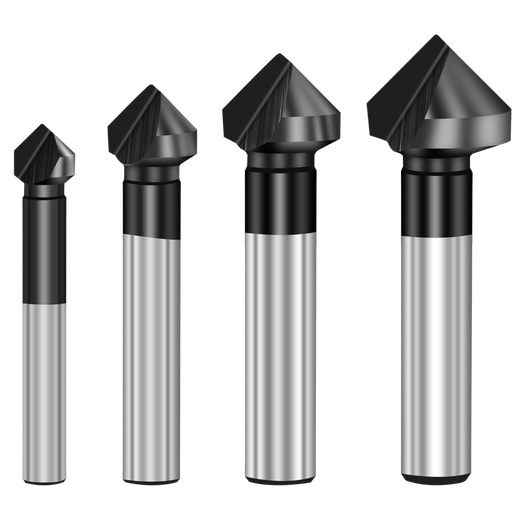 Ruiqi Tools industrial-grade stainless steel special 60-degree straight handle chamfering knife artifact nano-coated single three-blade countersink chamfering tool three blades 16.5*60 handle 10