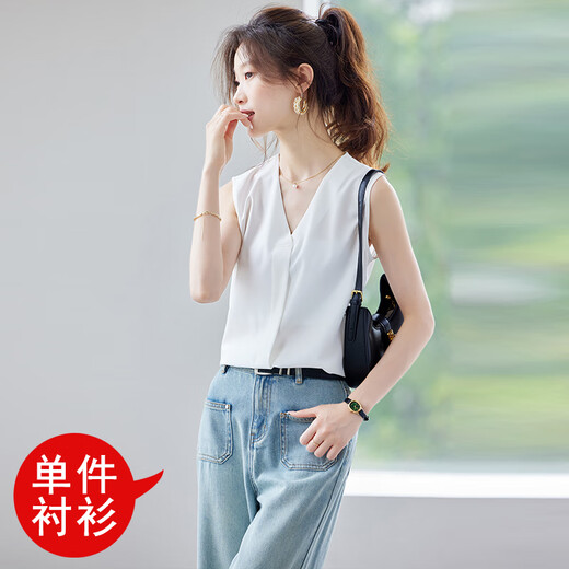 Yanxun White Kurzärmel-Hemd für Frauen 2025 Sommer Neues Design Nischen Alter reduzierende Hemd French Casual Vielseitige Top Single Piece 9889 Weißes Hemd M für 95-105jin [Jin entspricht 0,5 kg]