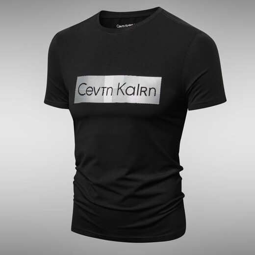 Calvin Klein Jeans/CK Summer Slim Slim с коротким рукавом мужской футболки с круглой шеей. Основная повседневная половина наполовину топ-джинсы Calvin Klein833 White S (90-105Jin [jin равно 0,5 кг])